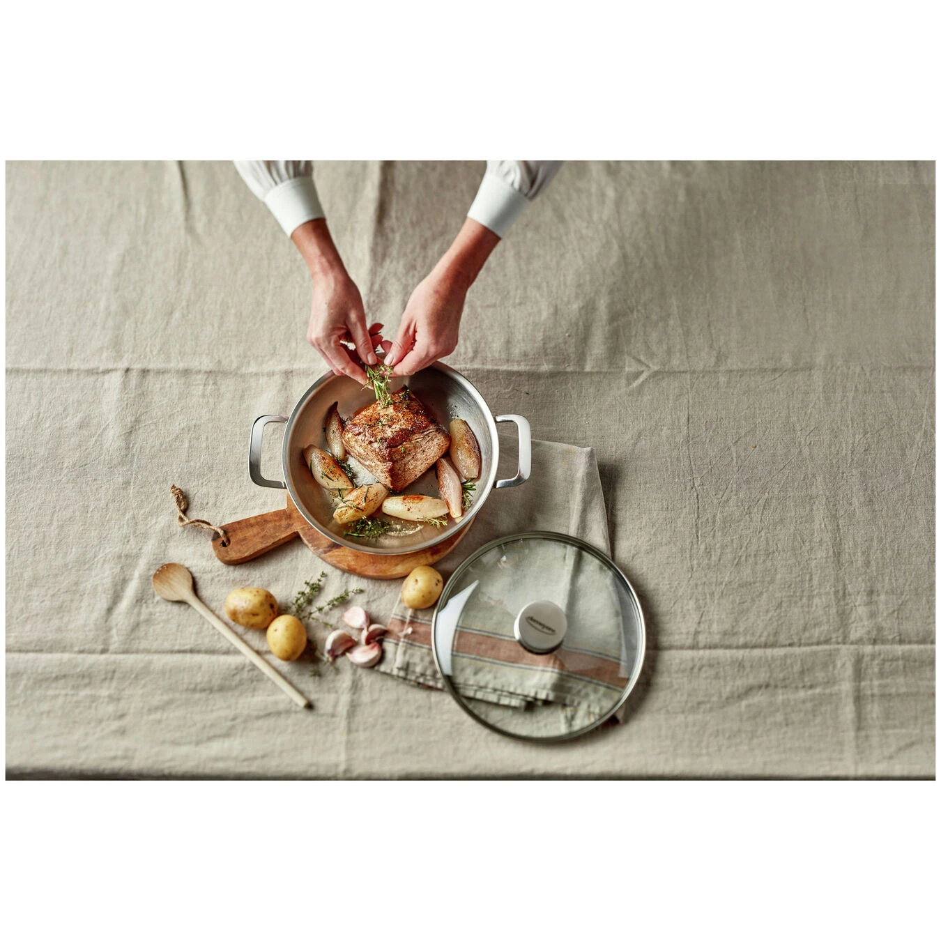 Demeyere Koekenpan Met Glazen Deksel 24 Cm - Afbeelding 2